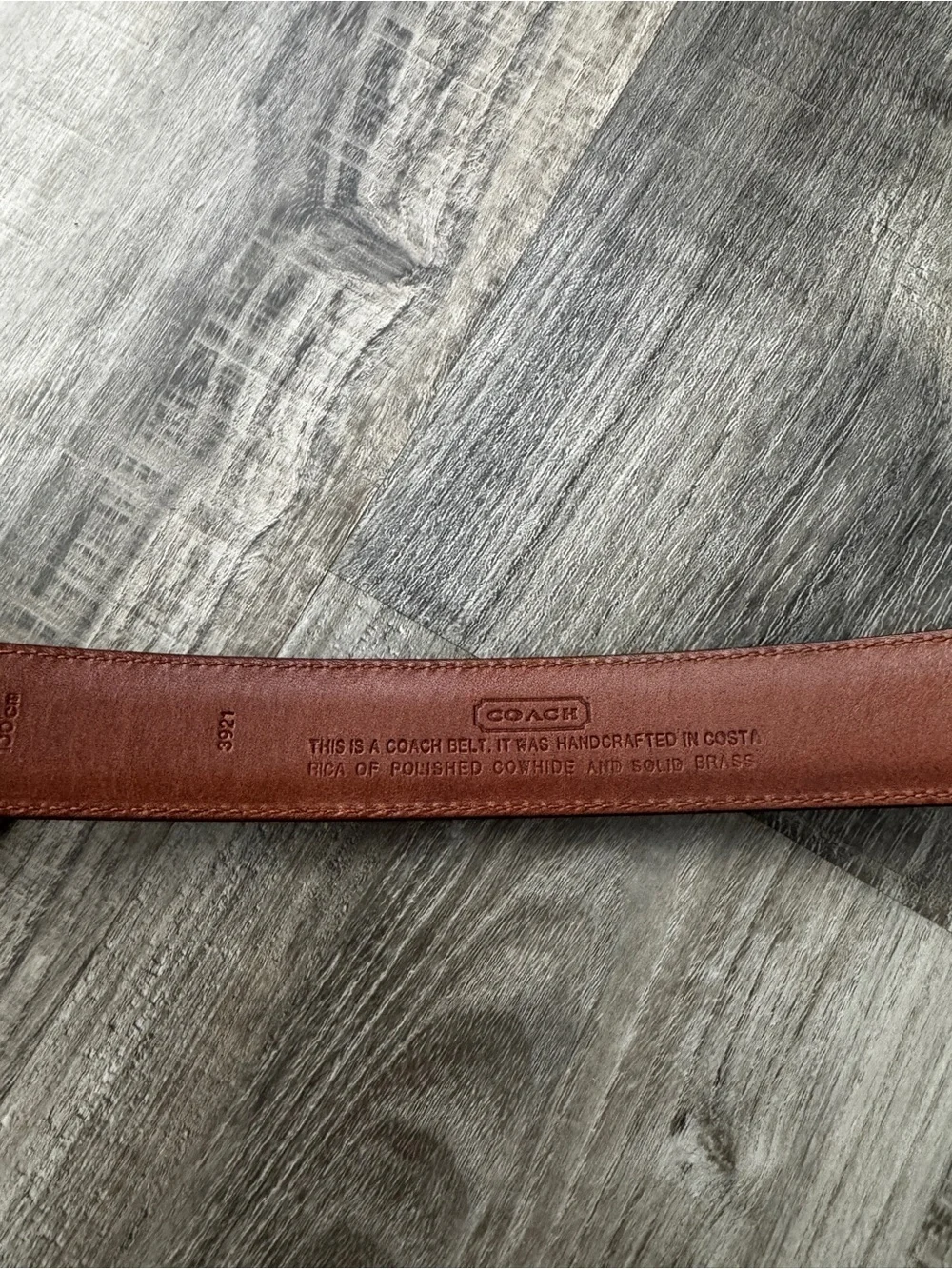 VTG Coach Black Leather Belt with Solid Brass Buckle 40” 3921